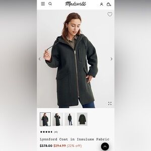 Madewell Lynnford Coat Size Small